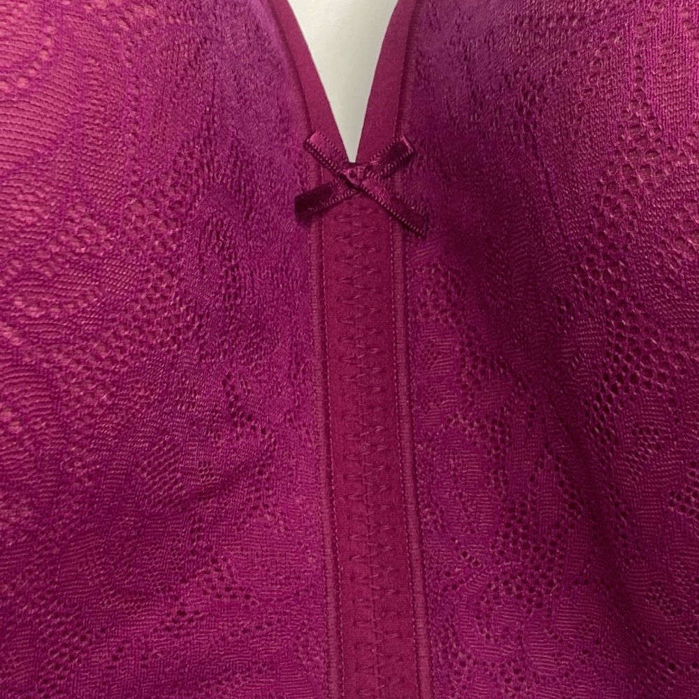 40H burgundy lace cotton lightly lined no wire bra Lane Bryant NWT plus size bra - Picture 3 of 8